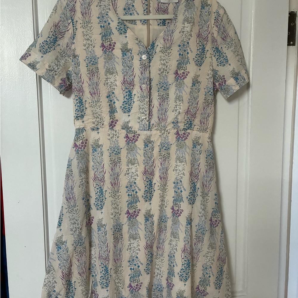 Sandro Floral Cream Dress